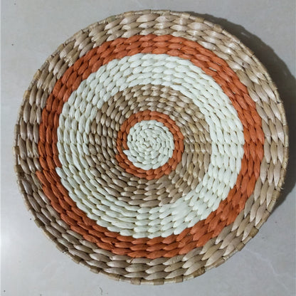 Wandteller aus Stroh im marokkanischen Stil, Hintergrunddekoration, Ethno-Stil, Wandbehang, Schlafzimmer, Sofa, Nachttisch, Heimdeko, 30 x 30 cm 