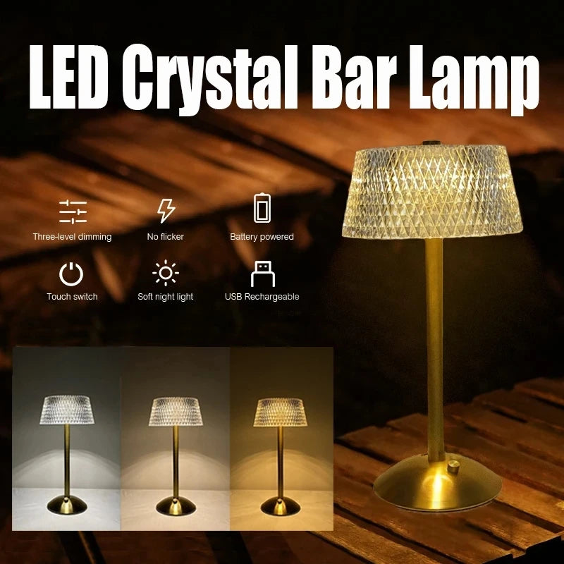 LED-Akku-Tischlampe, USB-wiederaufladbares Nachtlicht, Touch-Dimmung, –  acacuss