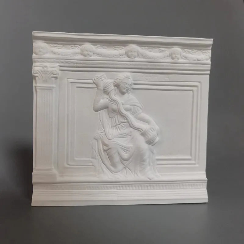 Temperance Mythological Plaster Relief Art Renaissance Style Sculpture Nordic Minimalist Desktop Art for Home Allegorical Decor