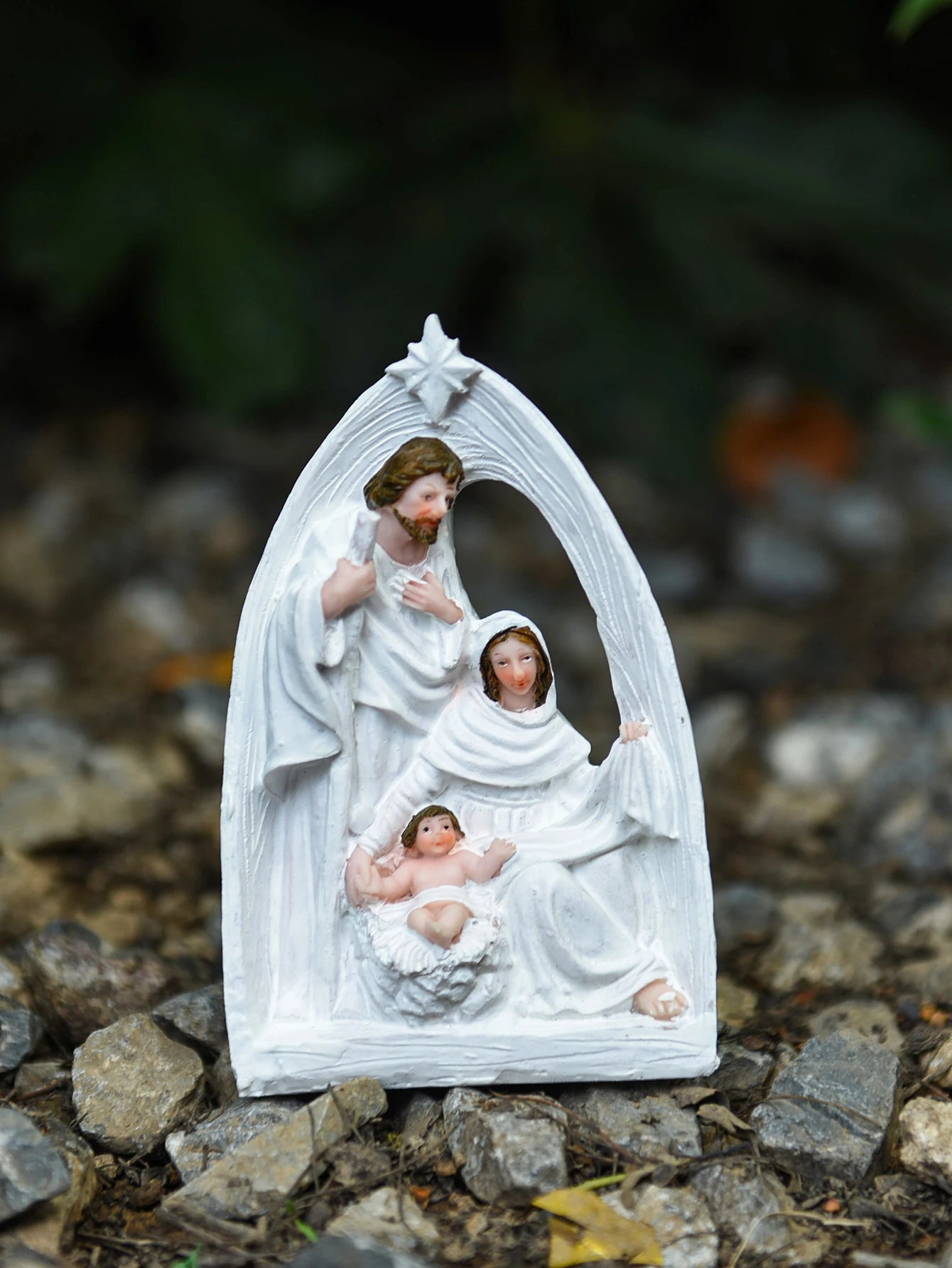 Retro Fashion Horse Trough Birth of Jesus Religion Holy Family Festival Decorations Resin Crafts Ornaments