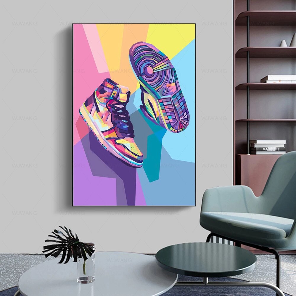 Street Graffiti Art Fashion Sneakers Posters Canvas Paintings and Prints Modern Wall Art Pictures for Living Room Home Decor