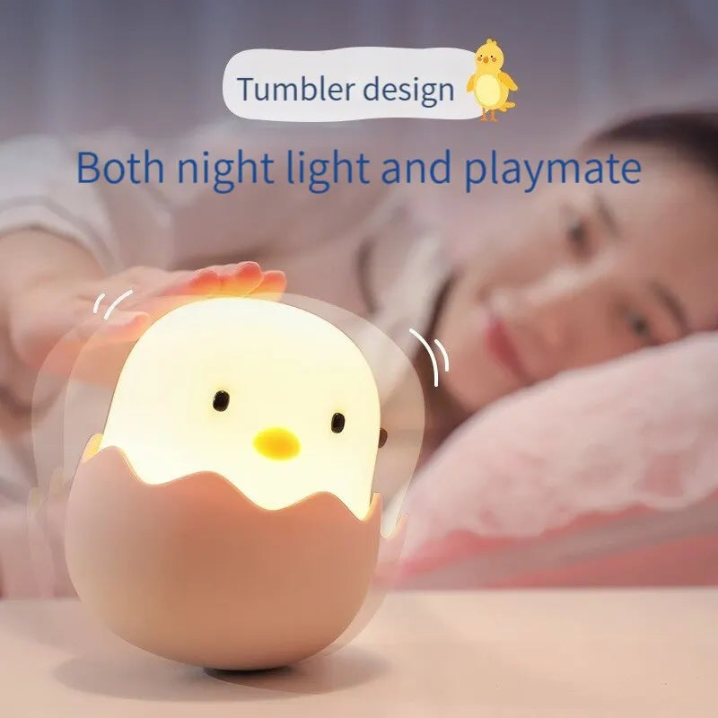 Eggshell Silicone Night Light, Night Lamp Children Chick