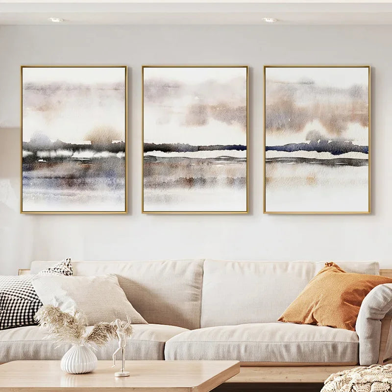 Abstract Sunset Landscape Canvas Painting Bohemia Art Poster Print Nordic Contemporary Wall Picture Modern Home Decoration