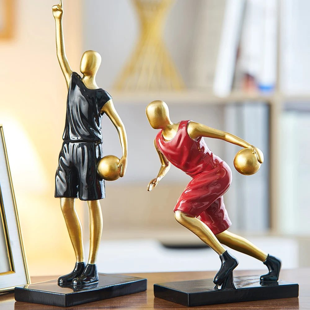 MInimalism Home Decor Living Room Decoration Resin Basketball Player Desktop Ornaments Basketball Lovers Collection Boys' Gifts