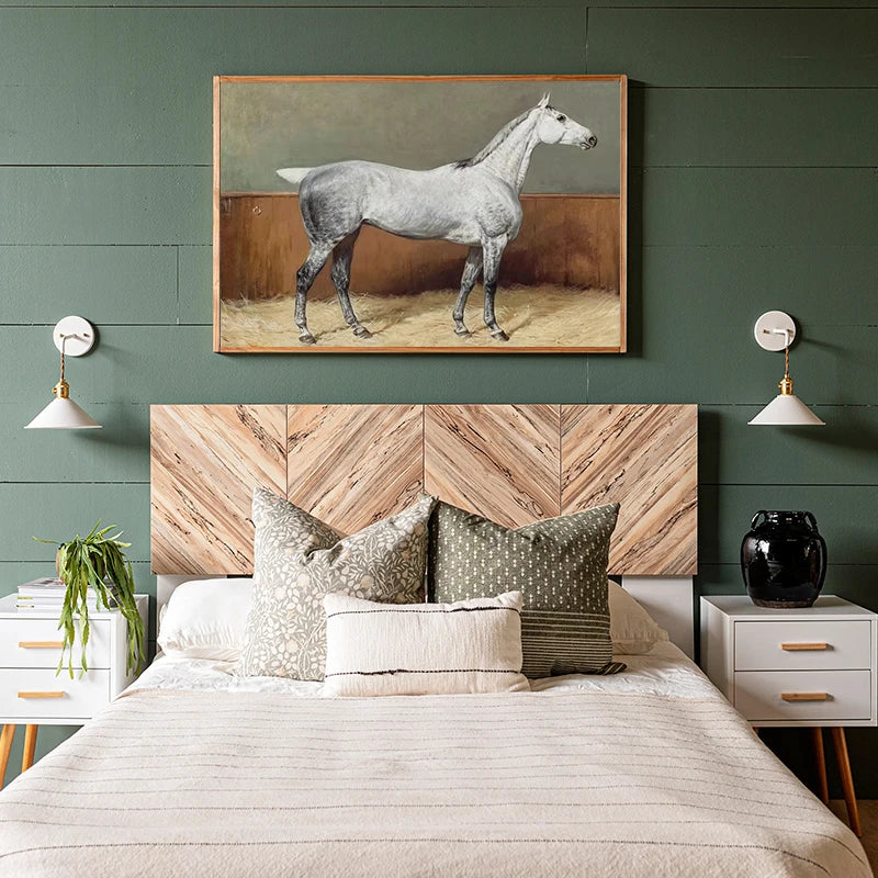 Vintage Horse Poster Antique Horse Farm Animals Canvas Painting Equestrian Prints Farmhouse Pictures for Living Room Home Decor