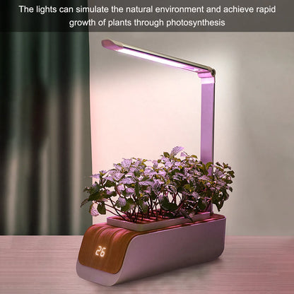 Smart Automatic Hydroponics Growing System Soilless Cultivation Of Small Flower Pots with 21 Led Grow Light for Home Kitchen 6W