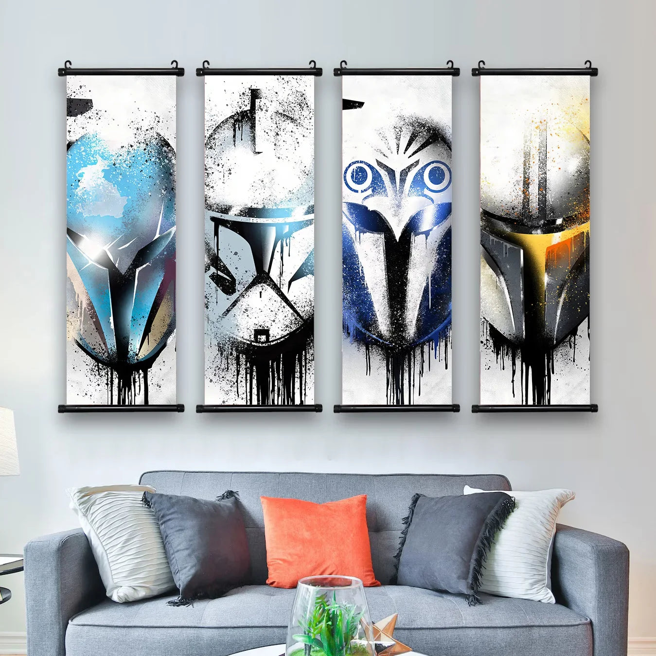 Disney Star Wars Poster Wallpaper Helmet Avatar Home Decor Art Print Wall Artwork Hanging Scrolls Canvas Painting Bedroom Gift