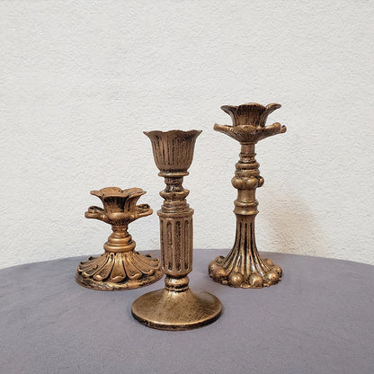 Retro Candlestick Resin Candle Holder Sconce Nostalgic Antique French Candle Stick Rack Accessories Home Decor Photography Props