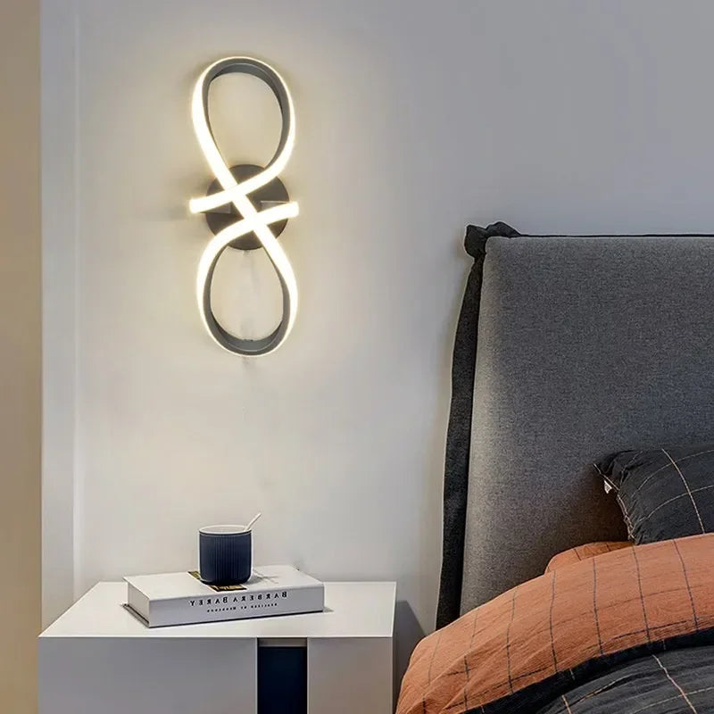 Modern LED Wall Lamp Nordic Gold Bedroom Bedside Wall Lights With Plug Wall Sconce For Minimalist Entryway Corridor Aisle lights
