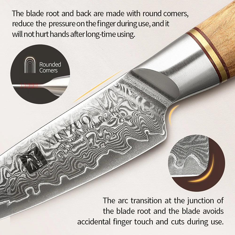 XINZUO 3.5 Inches Paring Knife Damascus Steel Razor Sharp Blade