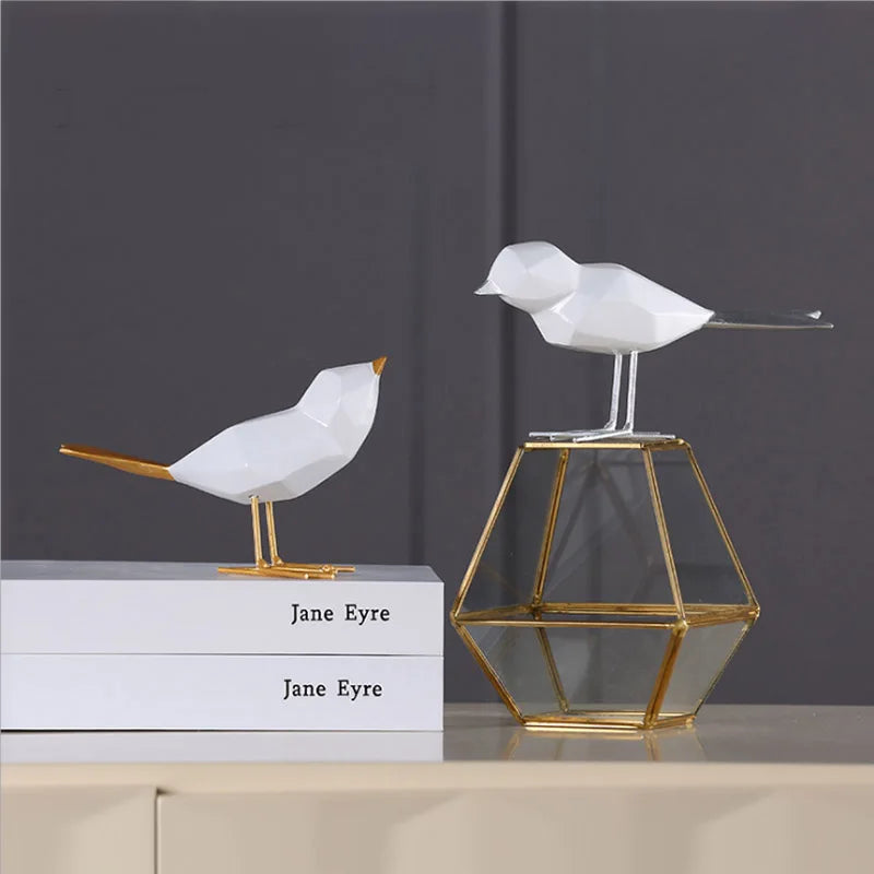 Delicate Porcelain Lovers Bird Miniature Decorative Ceramic Birdie