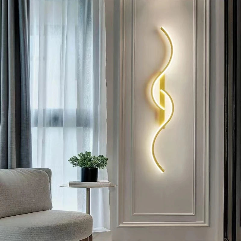 Modern LED Wall Lamp Minimalist Led Light Bedroom Bedside Long Strip Wall Sconces Living Room Home Indoor Lighting Fixture