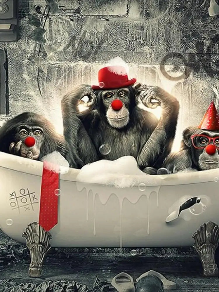Sylvain Binet Artwork Canvas Painting Fictional Character Macaque Abstract Wall Picture for Living Room Home Decor Unique and St