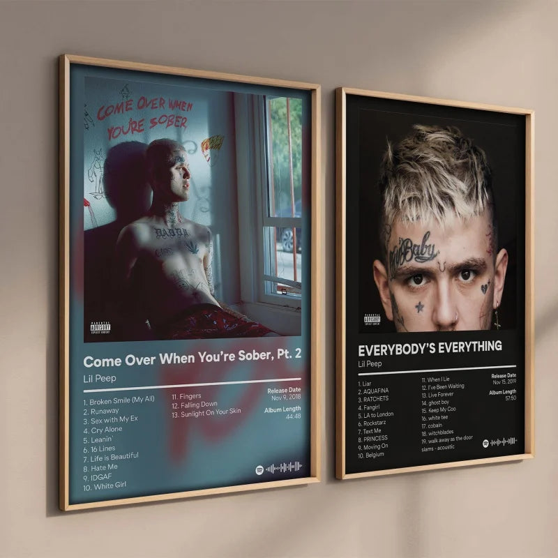 Pop Rap Album Cover Wall Art Lil Peep Hip Hop Rock HD Oil On Canvas Posters And Prints Home Bedroom Living Room Decoration Gifts