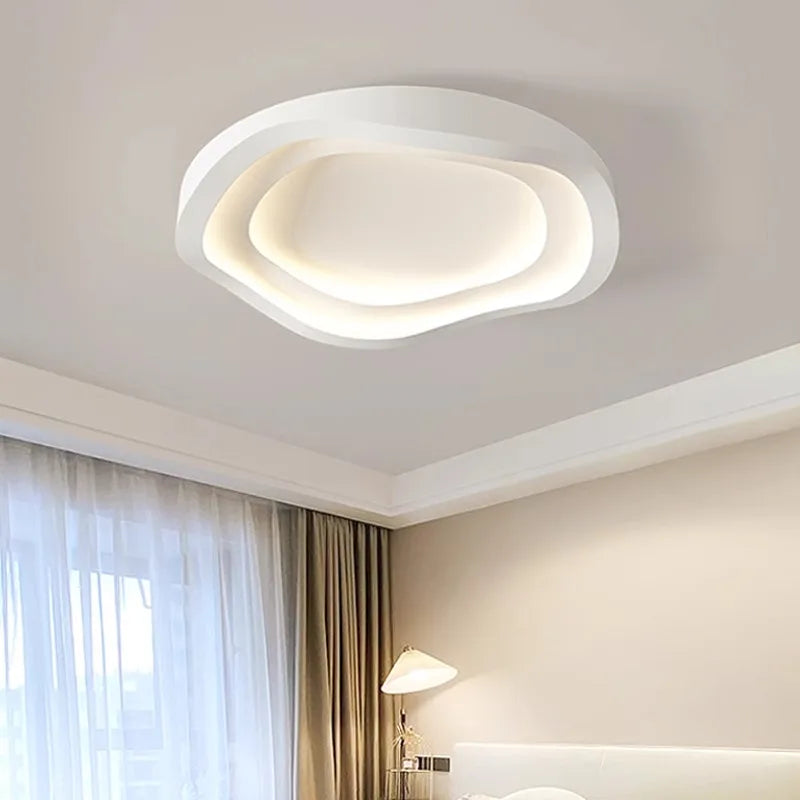 Hofstein Bambus Lampe Weiß LED Deckenleuchte Bambus/weiß – Modernes Wohn- & Schlafzimmerlicht Für Flur & Diele