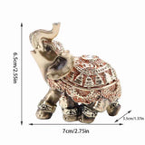 Elephant Statue Lucky Feng Shui Golden Elephant Statue Sculpture Wealth Figurine Gift Home Decoration Feng Shui Elephant Statue