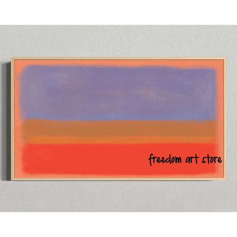 Abstract Modern Rothko Style Color Blocks Red Blue Art Poster Canvas Painting Wall Prints Picture for Living Room Home Decor