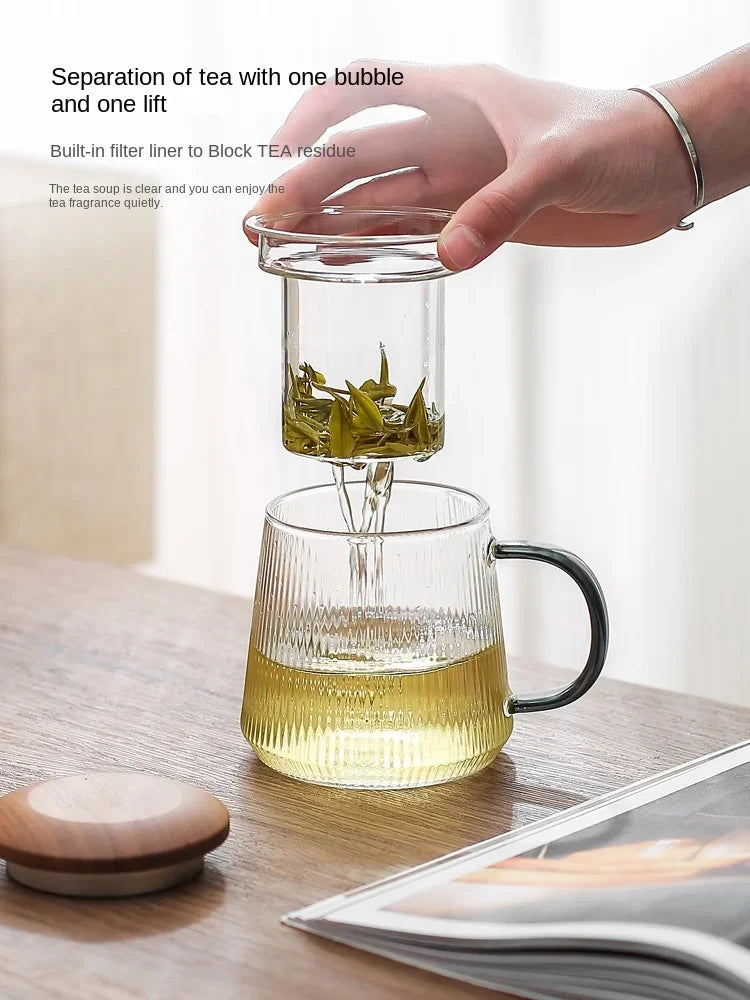 Glass Tea Cup Tea Water Separation Mug Men's Tea Cup Women's Personal Office Tea Set