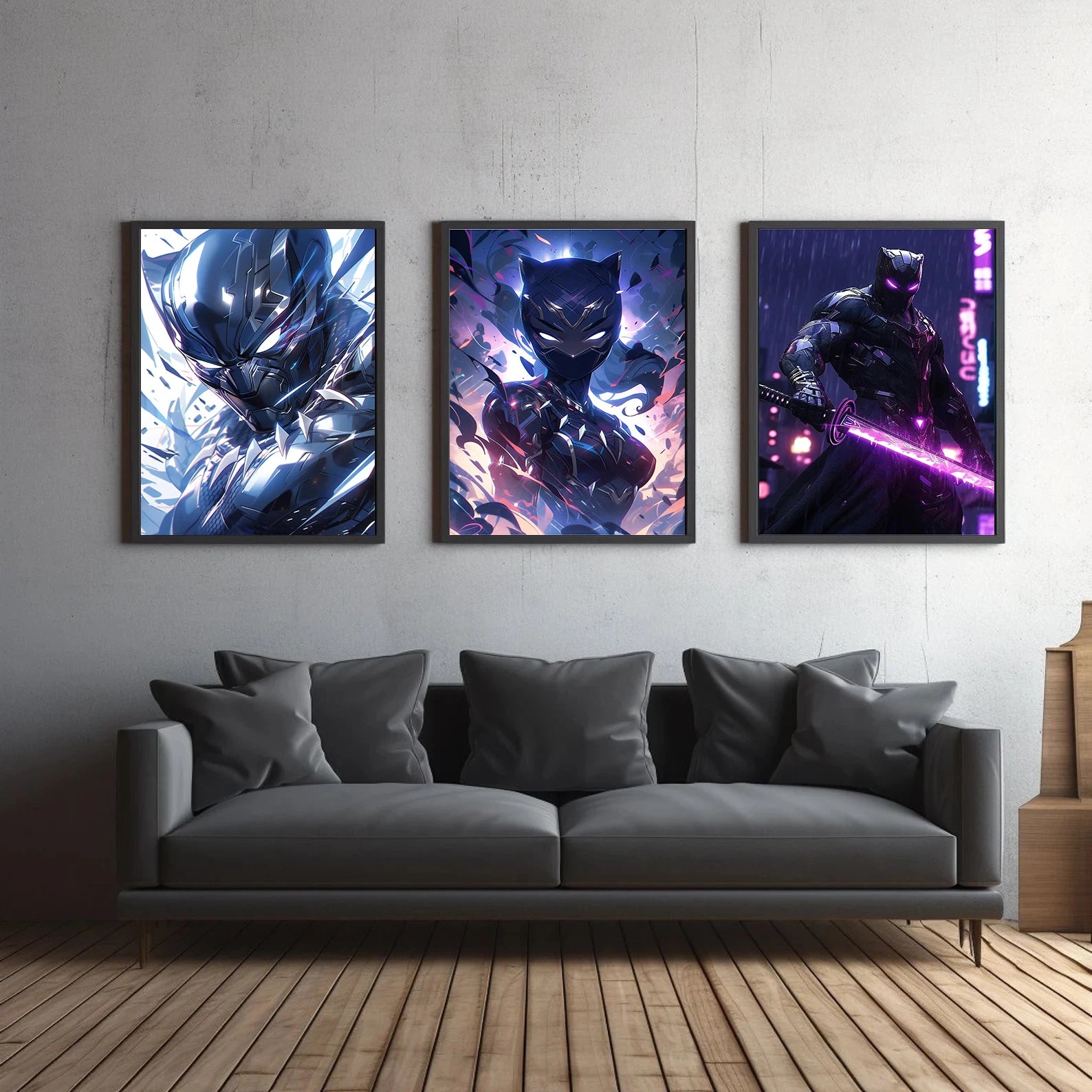 Marvel Black Panther Self-adhesive Poster Wallpaper Figures Photos Home Decoration Painting Wall Bedroom Superhero Decor Gift