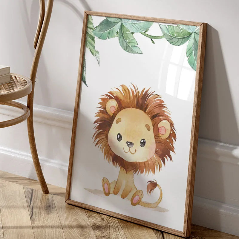 Giraffe Elephant Lion Zebra Monkeys Nordic Posters And Prints Nursery Wall Art Canvas Painting Pictures Baby Kids Bedroom Decor