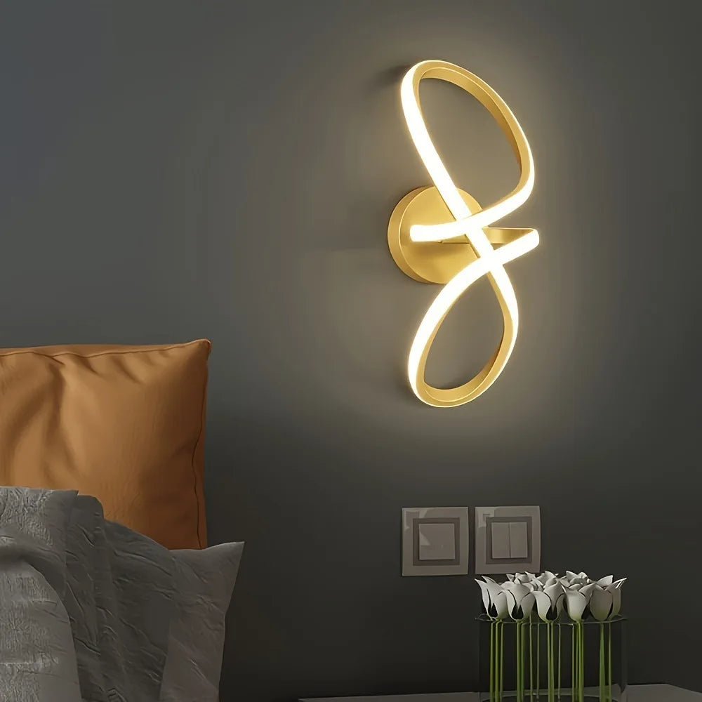 Modern LED Wall Lamp Nordic Gold Bedroom Bedside Wall Lights With Plug Wall Sconce For Minimalist Entryway Corridor Aisle lights
