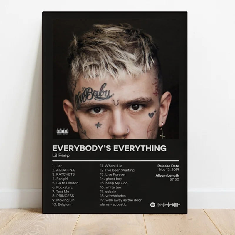 Pop Rap Album Cover Wall Art Lil Peep Hip Hop Rock HD Oil On Canvas Posters And Prints Home Bedroom Living Room Decoration Gifts