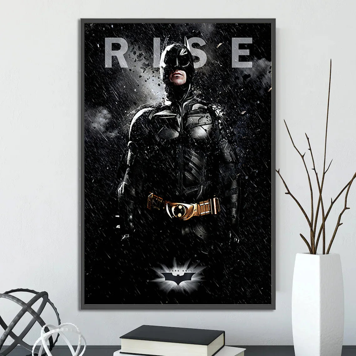 The Dark Knight Rises Self-adhesive Batman Poster Figures Home Decoration Painting Wall Art Bedroom Decor Movie Wallpaper Gift, image size:1138x1138