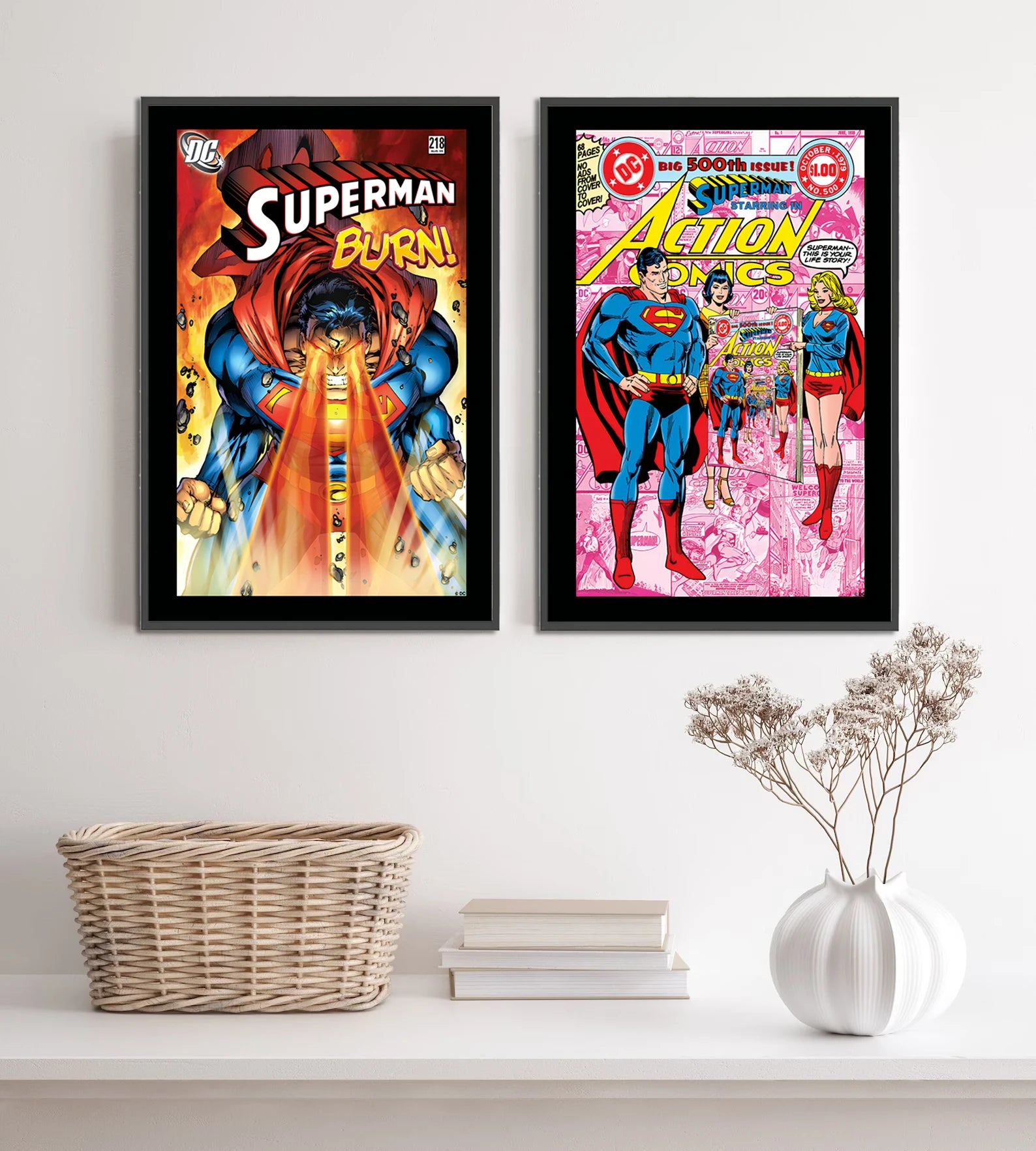 DC Comic Book Covers Self-adhesive Poster Movie Figures Home Decoration Painting Wall Art Cartoons Superman Wallpaper Decor