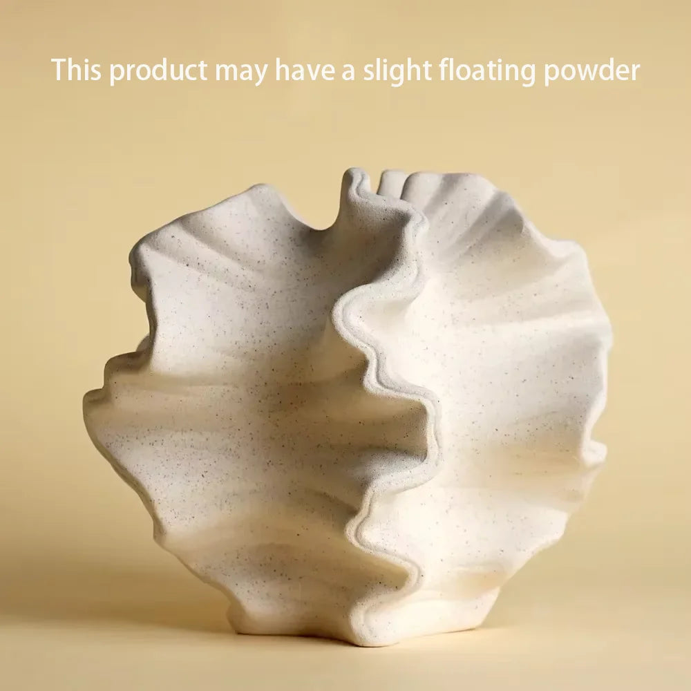 Minimalist Mirage Vase Ornament Ceramic Coral Vase Nordic Art Beige Living Room Desktop Center Decoration