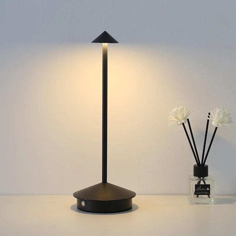 Rechargeable Table Lamp LED Touch Sensor Desktop Night Light Wireless Reading Lamp for Restaurant Hotel Bar Bedroom Desk Light