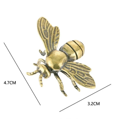Solid Brass Insect Honeybee Figurines Miniatures Tea Pet Funny Beetle Crafts Collection Desktop Small Ornaments Home Decorations