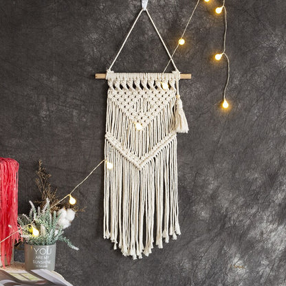 Makramee-Traumfänger, großer Wandbehang, Heimdekoration, Traumfänger, Baumwollseil, Quaste, gewebt, böhmische Wandbehang, Raumdekoration 
