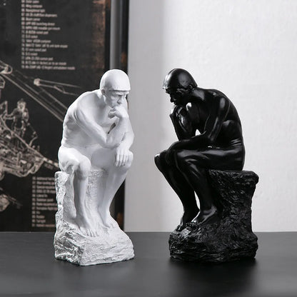 Nordic Simple Silence  Creative Abstract Men Figurine  Sculptures Keep Silence Statue Resin Office Home Decoration