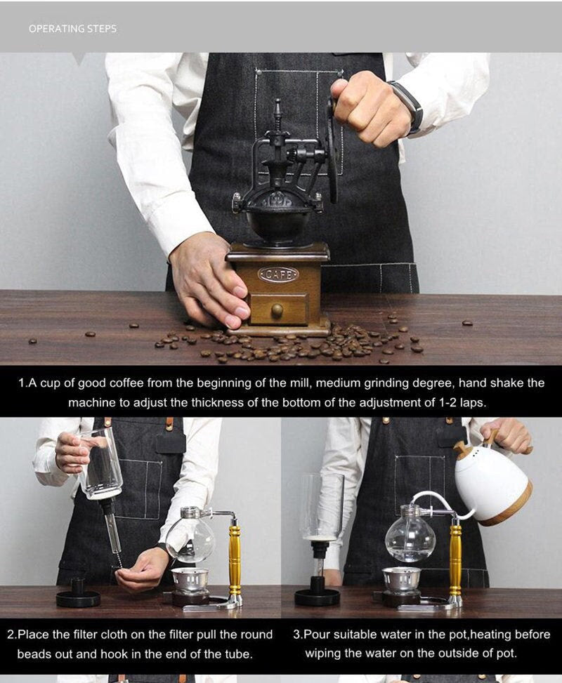 SIPHON COFFEE Maker Set vintage coffee Maker coffee bar decor ART - Coffee Machine Siphonic Distillation Coffee Pot Make Coffee Suit Drip - ACACUSS