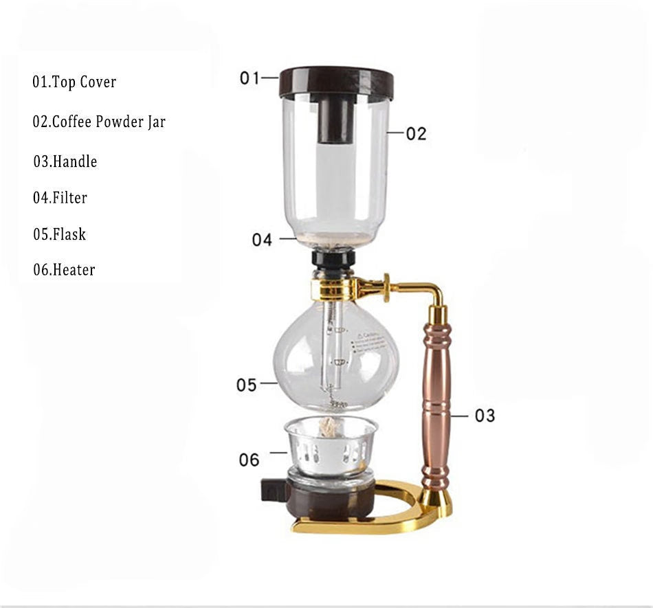 SIPHON COFFEE Maker Set vintage coffee Maker coffee bar decor ART - Coffee Machine Siphonic Distillation Coffee Pot Make Coffee Suit Drip - ACACUSS