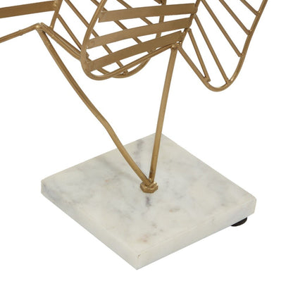 ديكورات سطح الطاولة من ورق السرخس المعدني الذهبي من Iron Glam مقاس 11 بوصة عرض × 17 بوصة ارتفاع ديكور المنزل ديكور المنزل