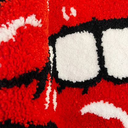 Red Lips Tufted Rug Soft Good Carpet Bathroom Floor Pad Kids Room Bedroom Anti Slip Doormat Aesthetic Home Winter Warm Decor