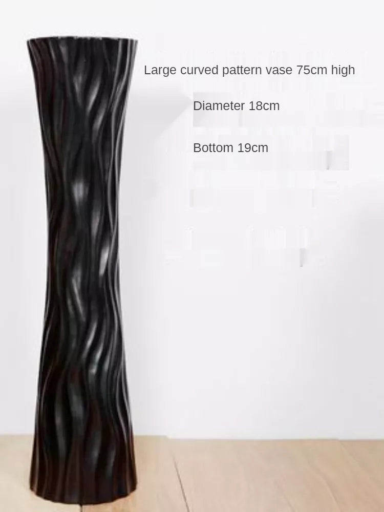 Morandi High Wood Vase Planter Fashion Long Pot Floor Accessories Vase Minimalist Dry Flower Living Room Jarrones Home Decor