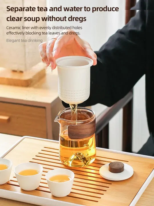 KAWASIMAYA Portable Travel Tea Set for One Person Single Person Simple Outdoor Lazy Tea Brewing Artifact Fast Guest Tea Cup Set