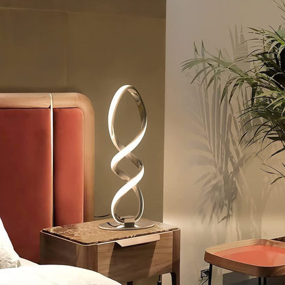 مصباح طاولة LED الفضي الحديثة الفاخرة سطوع قابلة للتعديل غرفة نوم خفيفة دراسة المنزل زخرفة سطح المكتب ضوء السرير