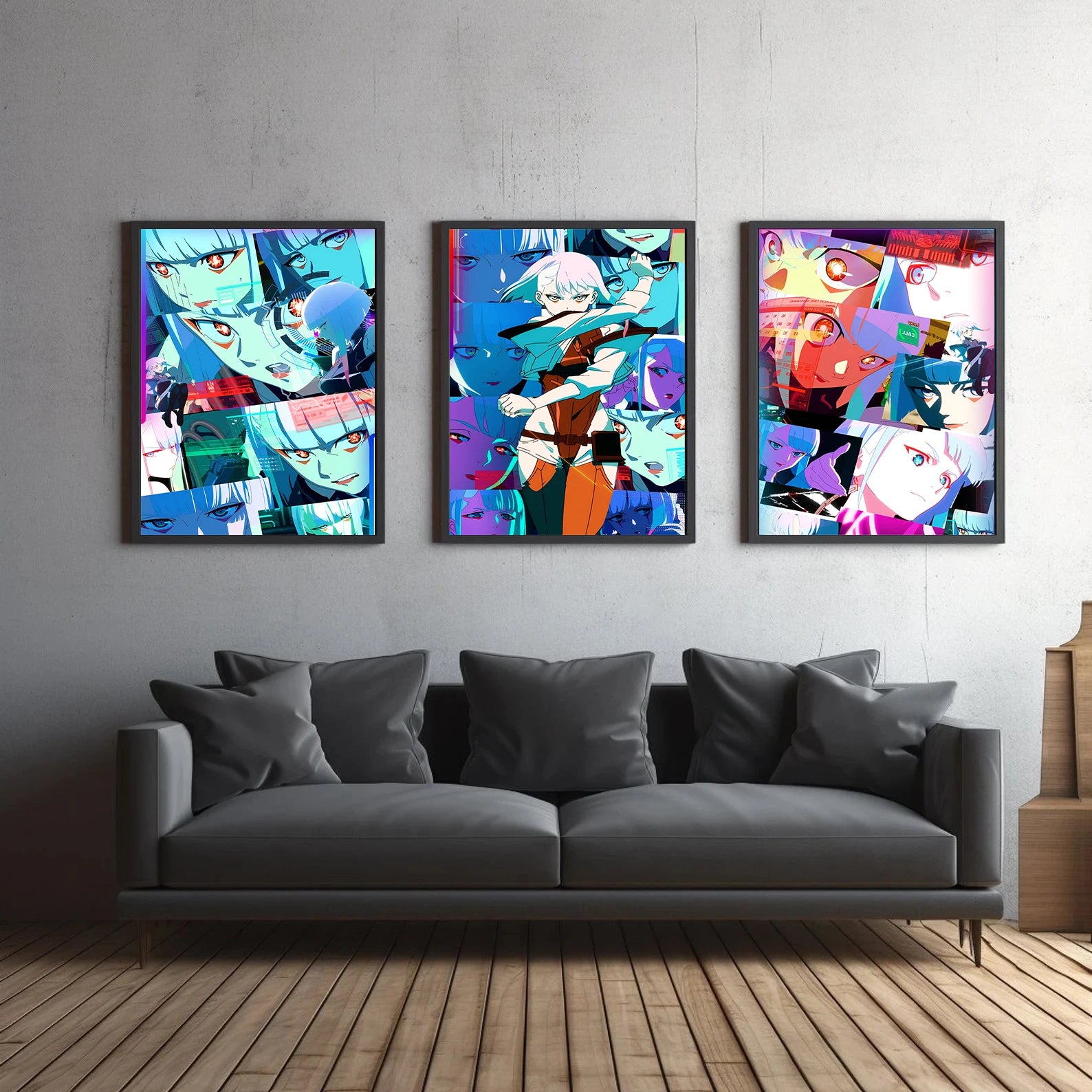 Cyberpunk Anime Self-adhesive Poster HD Decor Wall Art Games Wallpaper Computer Room Bedroom Cartoons Home Decoration Painting