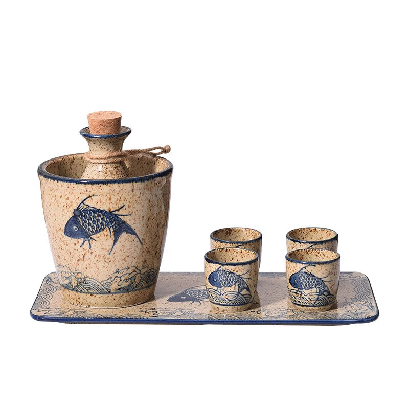 Sake Home Bar Sets Shot Glass Gift Box Soju Bar Sets Alcohol Bottle Bartending Kits Cups Jogo De Cozinha Bar Accessories WSW40XP acacuss