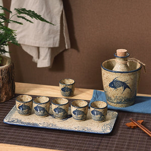 Sake Home Bar Sets Shot Glass Gift Box Soju Bar Sets Alcohol Bottle Bartending Kits Cups Jogo De Cozinha Bar Accessories WSW40XP acacuss