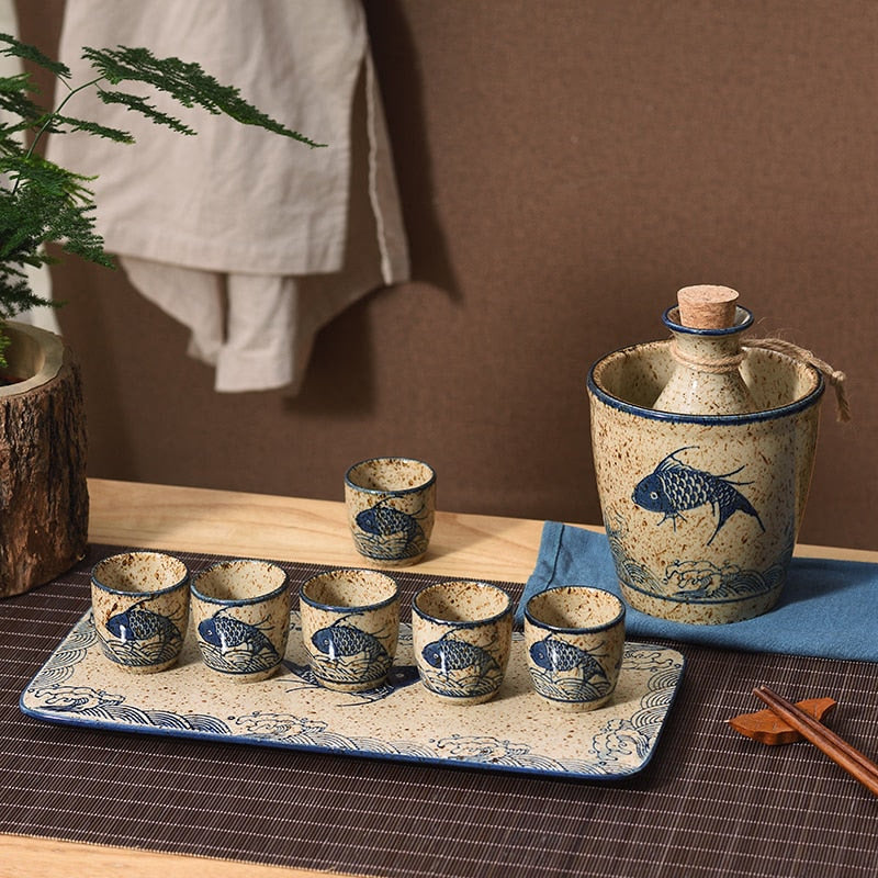 Sake Home Bar Sets Shot Glass Gift Box Soju Bar Sets Alcohol Bottle Bartending Kits Cups Jogo De Cozinha Bar Accessories WSW40XP acacuss