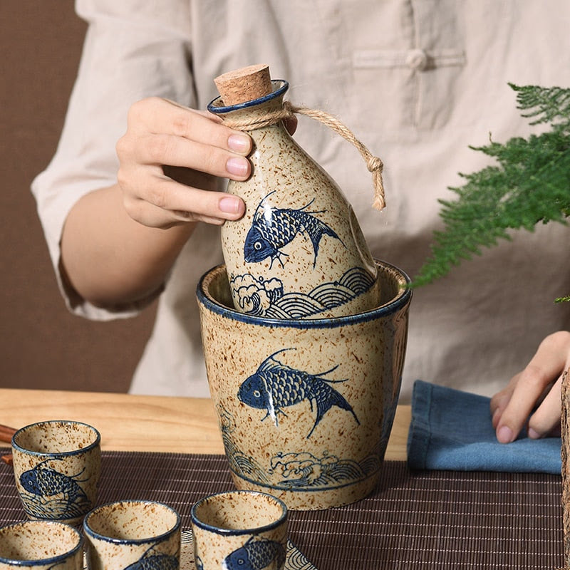 Sake Home Bar Sets Shot Glass Gift Box Soju Bar Sets Alcohol Bottle Bartending Kits Cups Jogo De Cozinha Bar Accessories WSW40XP acacuss