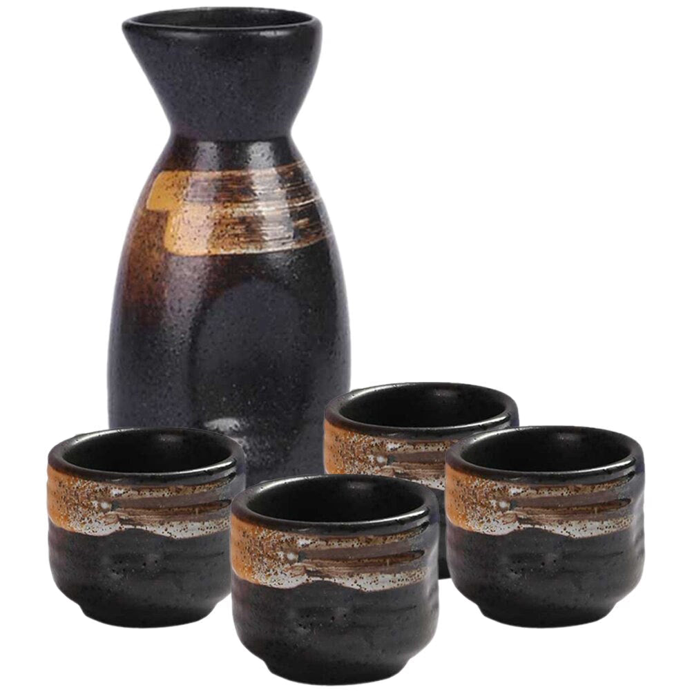 Sake Set Japanese Cups Bottle Pot Teacups Tea Ceramic Porcelain Cup Style Glasses Rice Jar Shot Hot Saki Pottery Accessories acacuss