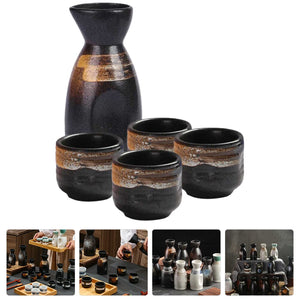 Sake Set Japanese Cups Bottle Pot Teacups Tea Ceramic Porcelain Cup Style Glasses Rice Jar Shot Hot Saki Pottery Accessories acacuss