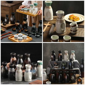 Sake Set Japanese Cups Bottle Pot Teacups Tea Ceramic Porcelain Cup Style Glasses Rice Jar Shot Hot Saki Pottery Accessories acacuss
