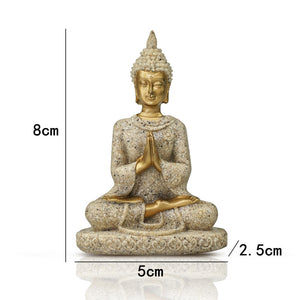 Sandstone Buddha Statue Resin Handicrafts Living Room Entrance Home Decoration Southeast Asia Sculpture Meditation Bodhisattva acacuss