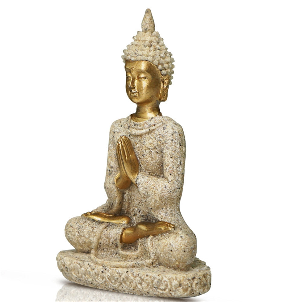 Sandstone Buddha Statue Resin Handicrafts Living Room Entrance Home Decoration Southeast Asia Sculpture Meditation Bodhisattva acacuss